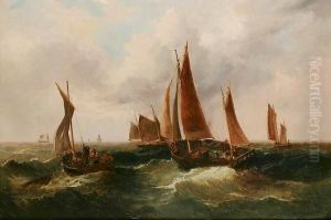Fishing Boats In Choppy Waters Off Lowestoft Fishing Boats In Choppy Waters Off Lowestoft