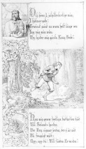 Illustration till "Fjolners saga". Plansch 8