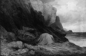 The Fisherman's Gear Below The Cliffs by Samuel W. Calvert