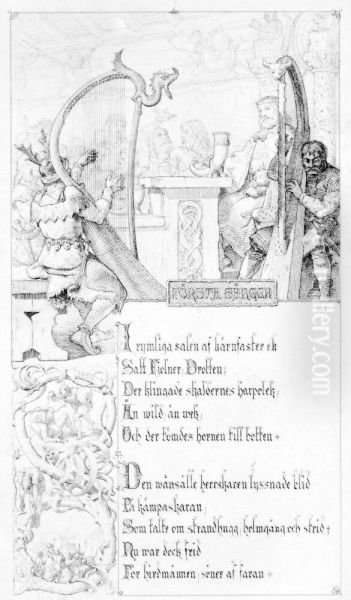 Illustration till "Fjolners saga". Plansch 7 - view 1