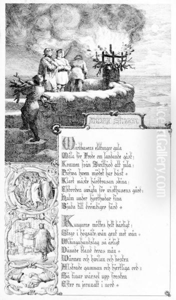 Illustration till "Fjolners saga". Titelblad - view 1