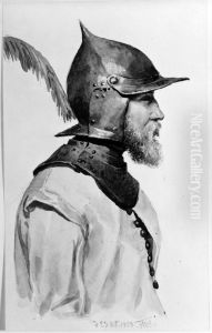 Krigare fran trettioariga krigets dagar med stormhuva och gult kyller by Fredrik Wilhelm Scholander