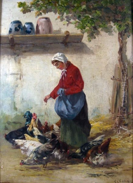 Feeding The Chickens - view 1
