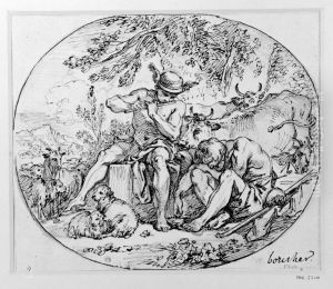 Hermes sover Argus by Francois Boucher