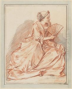 A Young Lady with a Fan by Francois Boucher