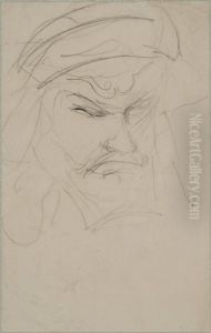 Skadespelaren Mounet-Sully i "Antigone" by Henri De Toulouse-Lautrec