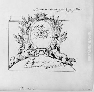 Putti med oval ram Putti med oval ram