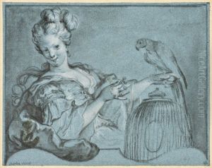 Lady with a Parrot (Sight) by Nicolas Bertin