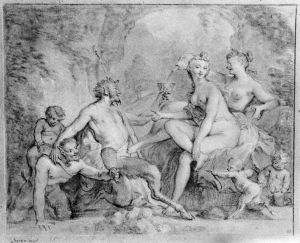 Nymfer och satyrer by Nicolas Bertin