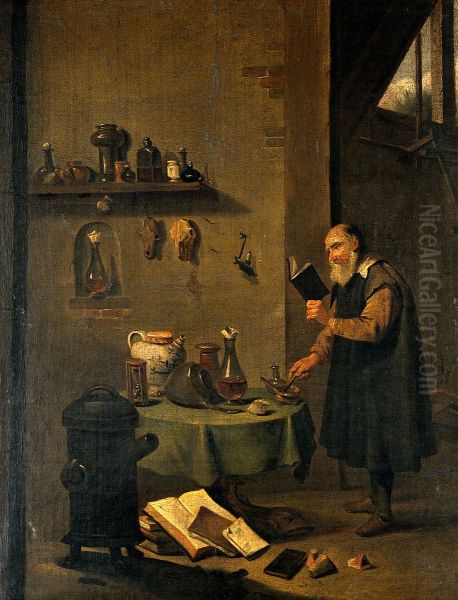 An alchemist in his laboratory. - view 1
