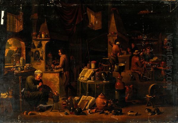 An alchemist in his laboratory. - view 1