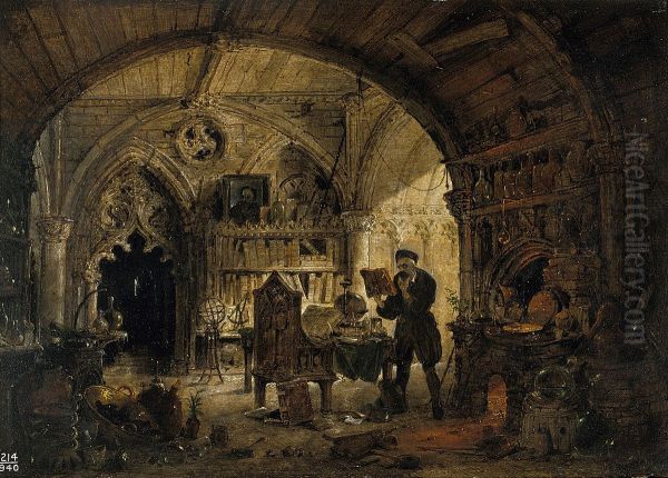 An alchemist in his laboratory. - view 1