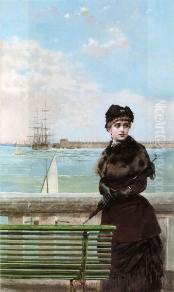 An elegant woman at St.Malo - view 1