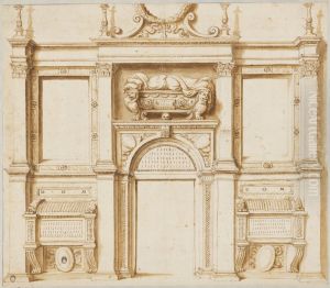 Entrance Wall of a Church with Three Tombs