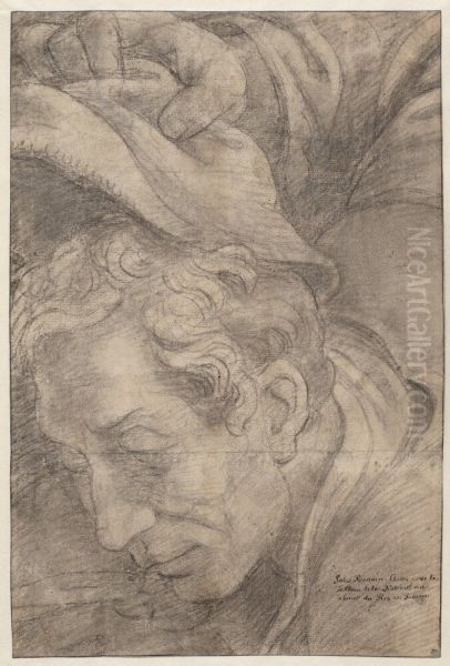 Man Uncovering his Head - view 1