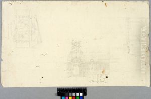 Draft for Festive Decoration in front of the Wrangel Palace in Stockholm. Also a section of a room with an alchove by Carl Harleman