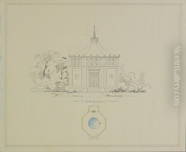 Lusthus. Elevation och plan - view 1