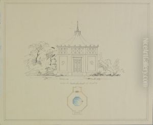 Lusthus. Elevation och plan by Per Axel Nystrom