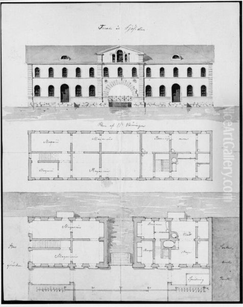 Adelsvardska huset. Fasad och tva planer - view 1
