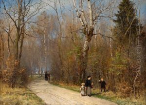 An autumn walk in the English Garden of Munich. by Anders Andersen-Lundby