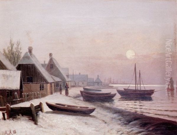 Fishing Boats in Winter Sunlight - view 1