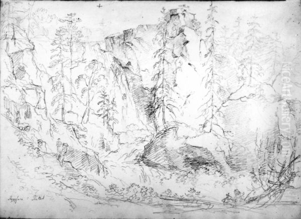 Styggforsen i Rattvik. Skissbok - view 1