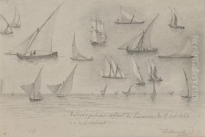 Bateaux pecheur sortant de Livourne by Carl Johan Billmark