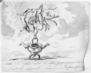 Men alla falla anda. Skissbok "Ett litet politiskt vark, 6 blad by Carl August Ehrensvard