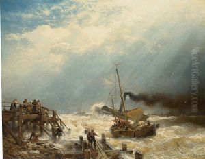 Harbour of Ostende by Andreas Achenbach