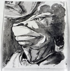 Groteskt ansikte by Carl August Ehrensvard
