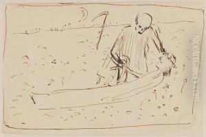 The Death and the Girl. The Skeleton Man Leaning over the Girl by Richard Bergh