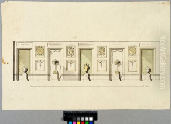 Design for Mural Decoration with Five Straight Niches - view 1