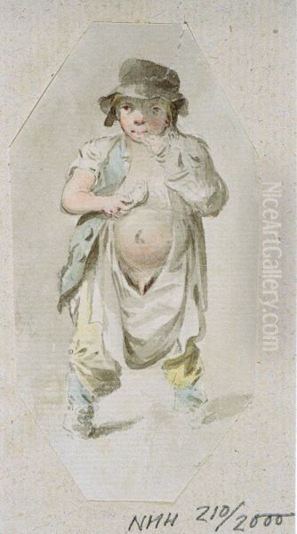 Liten gosse med bredbrattad hatt och nedhasade byxor - view 1