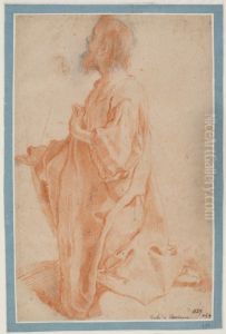 Kneeling Bearded Man in Long Robe by Pietro Faccini