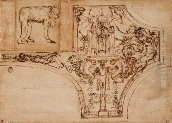 Study for Decoration of Ceiling, "Singerie" - view 1