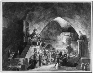 Teaterskiss till operan "Gustav Vasa" av Gustav III. Akt 1 Teaterskiss till operan "Gustav Vasa" av Gustav III. Akt 1
