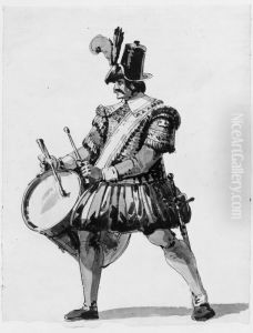 Trumslagare. Draktskiss till "Gustav Vasa" Trumslagare. Draktskiss till "Gustav Vasa"