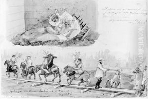 I strid mot 100.000 fiender. Spangar mellan Lulea och Jokkmokk. Skissbok "Reseminnen fran Norrland 1858" by Fritz Von Dardel