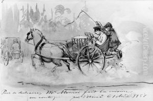 Mr. Monroi fait la cuisine en route. Skissbok "Reseminnen fran Norrland 1858"