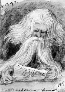 Gustaf E. Klemming, overbibliotekarie. Skissbok "Nagra af mina samtida bekanta" by Fritz Von Dardel