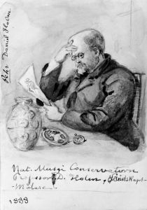 Pehr Daniel Holm, professor, landskapsmalare. Skissbok "Nagra af mina samtida bekanta" by Fritz Von Dardel