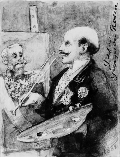 Greve Georg von Rosen, professor, malare. Skissbok "Nagra af mina samtida bekanta" - view 1