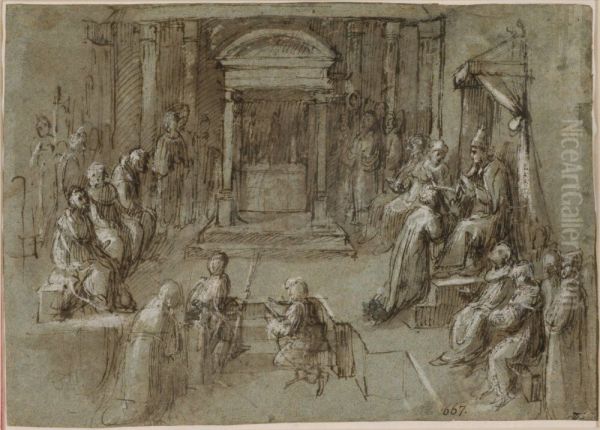 Pope Clement VII Medici Crowning the Emperor Charles V King of Italy on 24th October 1529 - view 1