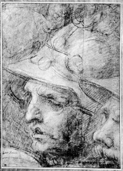 Head of a Soldier. Study (cartoon) for the fresco of the Defeat of the Pisans near the Torre San Vincenzo - view 1
