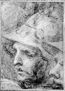 Head of a Soldier. Study (cartoon) for the fresco of the Defeat of the Pisans near the Torre San Vincenzo by Giorgio Vasari