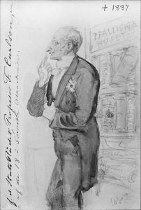 Professor F. Carlson, statsrad. Skissbok "Nagra af mina samtida bekanta" by Fritz Von Dardel