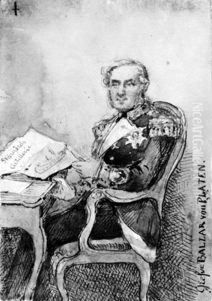 Greve Baltzar von Platen, sjominister. Skissbok "Nagra af mina samtida bekanta" - view 1