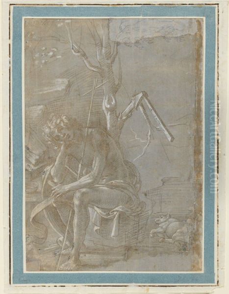 The Youthful St. John the Baptist in Contemplation - view 1