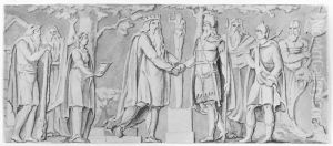 Odin Arrives in Sweden and Makes an Alliance with Gylfe by Gustaf Erik Hasselgren