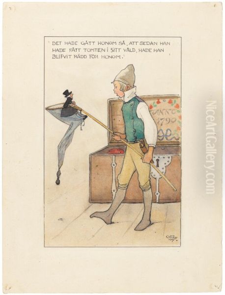 Design for a print illustrating "The Wonderful Adventure of Nils Holgersson" by Selma Lagerlof - view 1